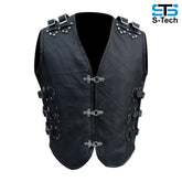 Moto Gilet in pelle Stechmoto ST 1100 FIBBIE-BZM Vintage Custom Café Race ST