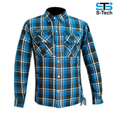 Moto camicia contone-flanella da uomo con aramid e protezione CE livello-1