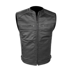 Moto Gilet in pelle da Uomo Stechmoto ST 1190 BZM Vintage Custom & Café Race ST
