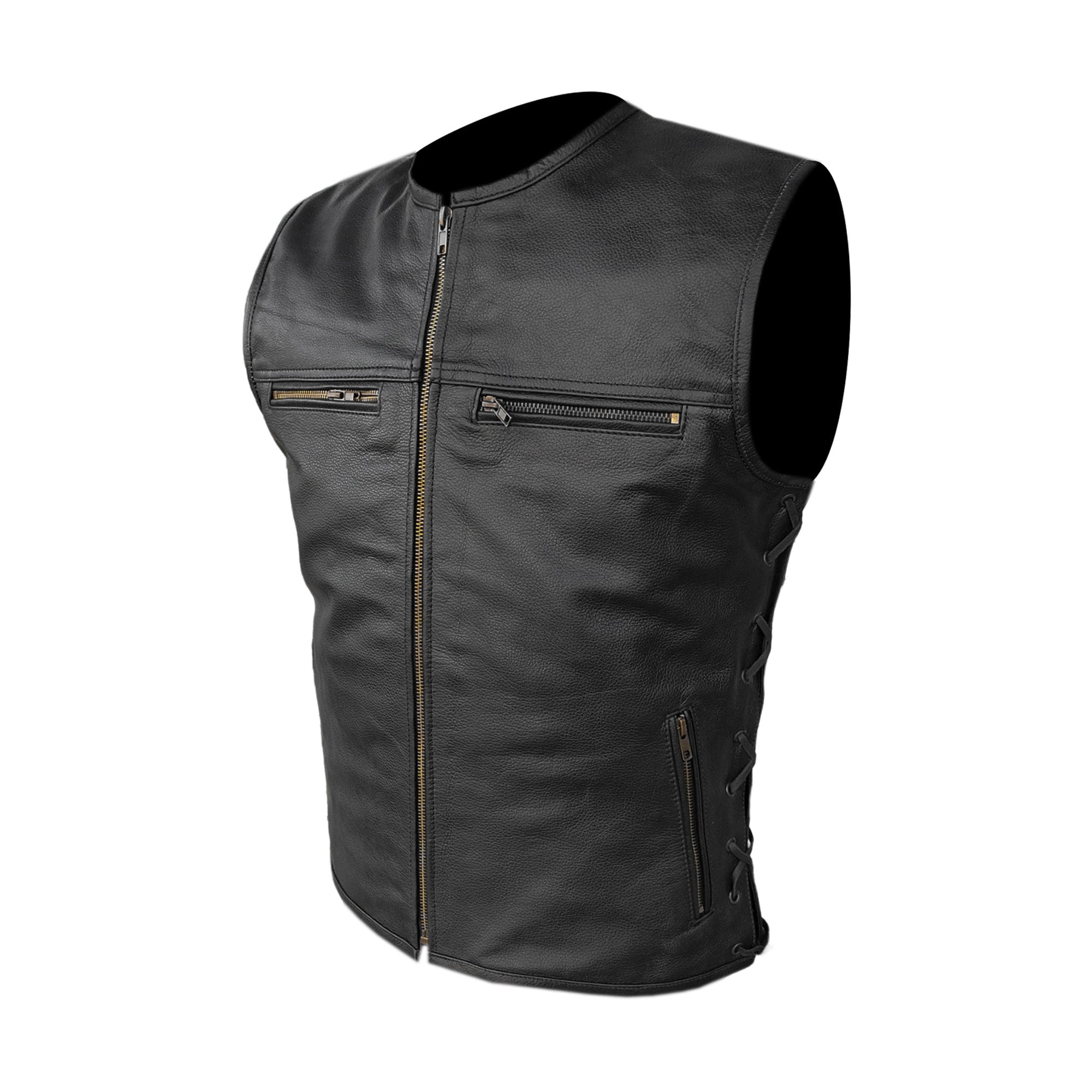 Gilet da Moto in pelle da Uomo Stechmoto ST 1185 Vintage Custom & Café Race ST