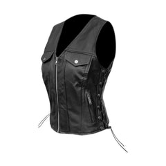 Gilet Moto in pelle donna Stechmoto ST 1206 ZXP Vintage Custom & Café Race ST