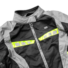 Moto Giubbotto estivo in tessuto Stechmoto ST 851 AIR H2Out 2 Strati Grigio-Nero-Flu/Giallo ST