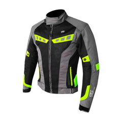 Giubbotto da moto estivo in tessuto stechmoto ST 851 AIR H2Out Nero-Grigio-flu ST