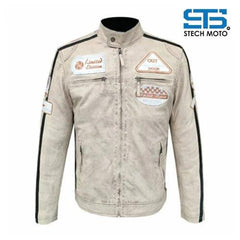 Giacca in pelle da Uomo Stechmoto ST 1510 Custom Vintage & Café Race - Am Moto-Abbigliamento Moto