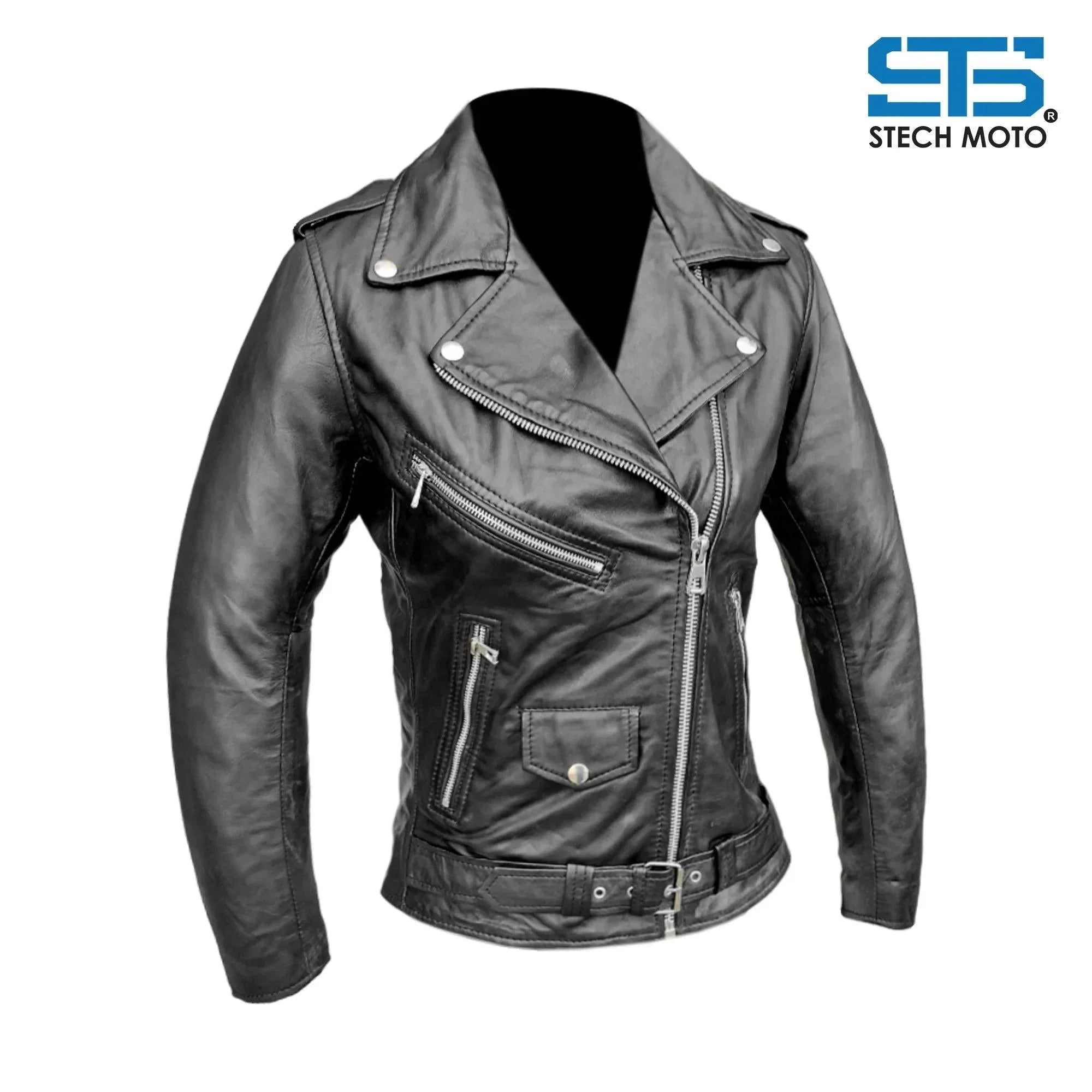 Giubbotto in pelle da donna Stechmoto ST-brando Vintage Custom & Café Race - Am Moto-Abbigliamento Moto