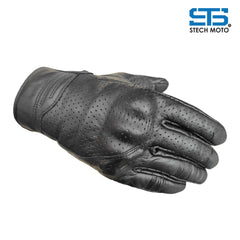 Guanti da Moto Pelle estivo Stechmoto ST 1720 Domino AIR Vintage Custom e Café Race - Am Moto-Abbigliamento Moto