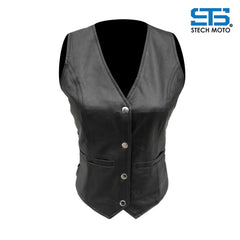 Moto Gilet in pelle da donna Stechmoto ST 1160 Vintage Custom & Café Race