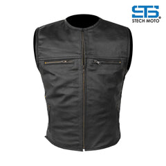 Gilet da Moto in pelle da Uomo Stechmoto ST 1185 Vintage Custom & Café Race
