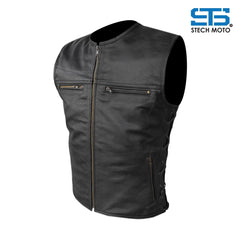 Gilet da Moto in pelle da Uomo Stechmoto ST 1185 Vintage Custom & Café Race