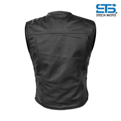 Gilet da Moto in pelle da Uomo Stechmoto ST 1185 Vintage Custom & Café Race