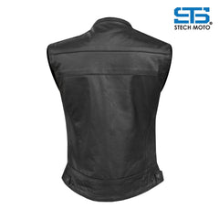 Gilet da Moto in pelle da donna Stechmoto ST 1180 Vintage Custom & Café Race