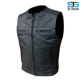 Gilet Moto in pelle da Uomo Stechmoto ST 1180 Vintage Custom & Café Race ST