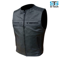 Gilet Moto in pelle da Uomo Stechmoto ST 1180 Vintage Custom & Café Race ST
