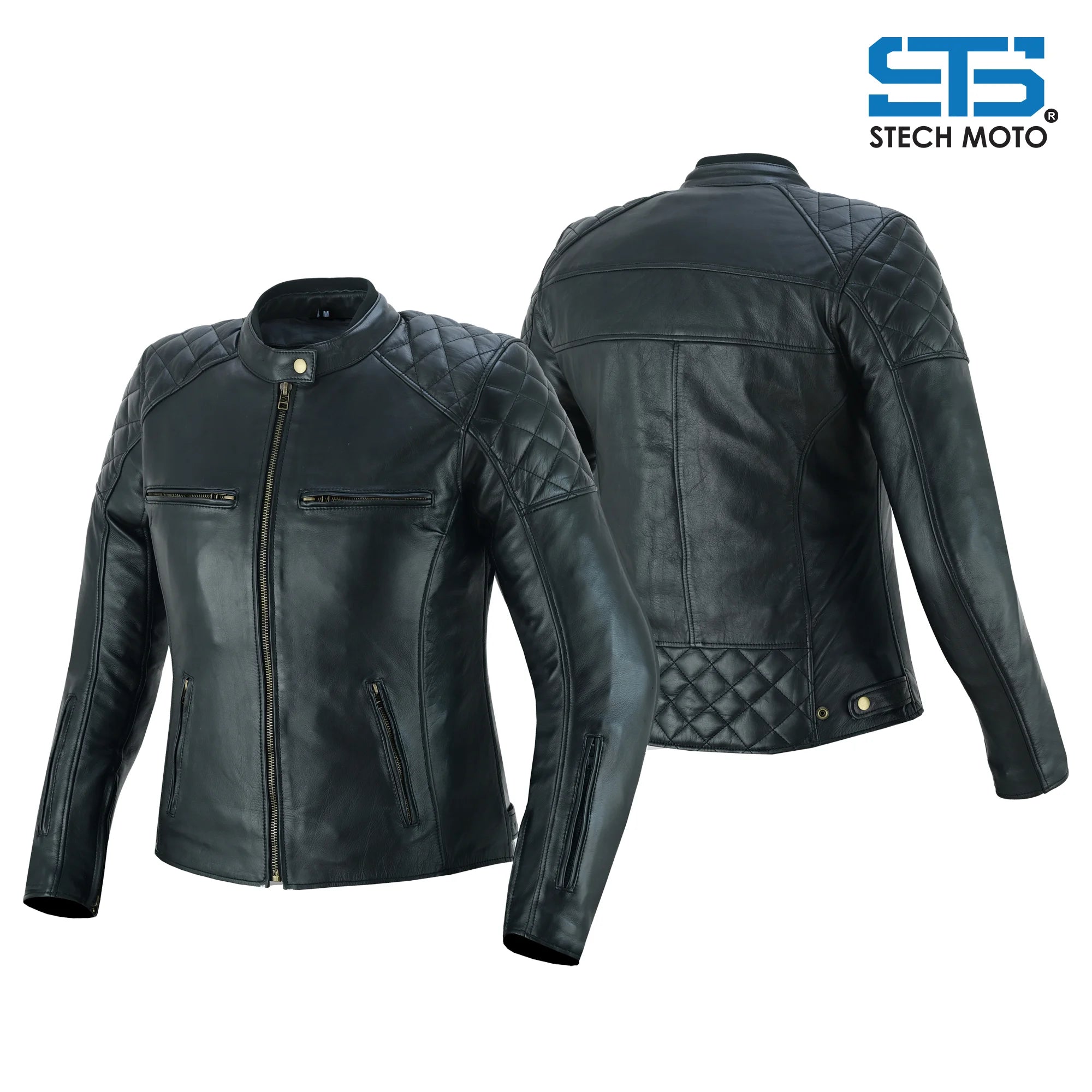 Moto giacca in pelle da donna S-tech ST 1710 Quintus custom e vintage cafe race
