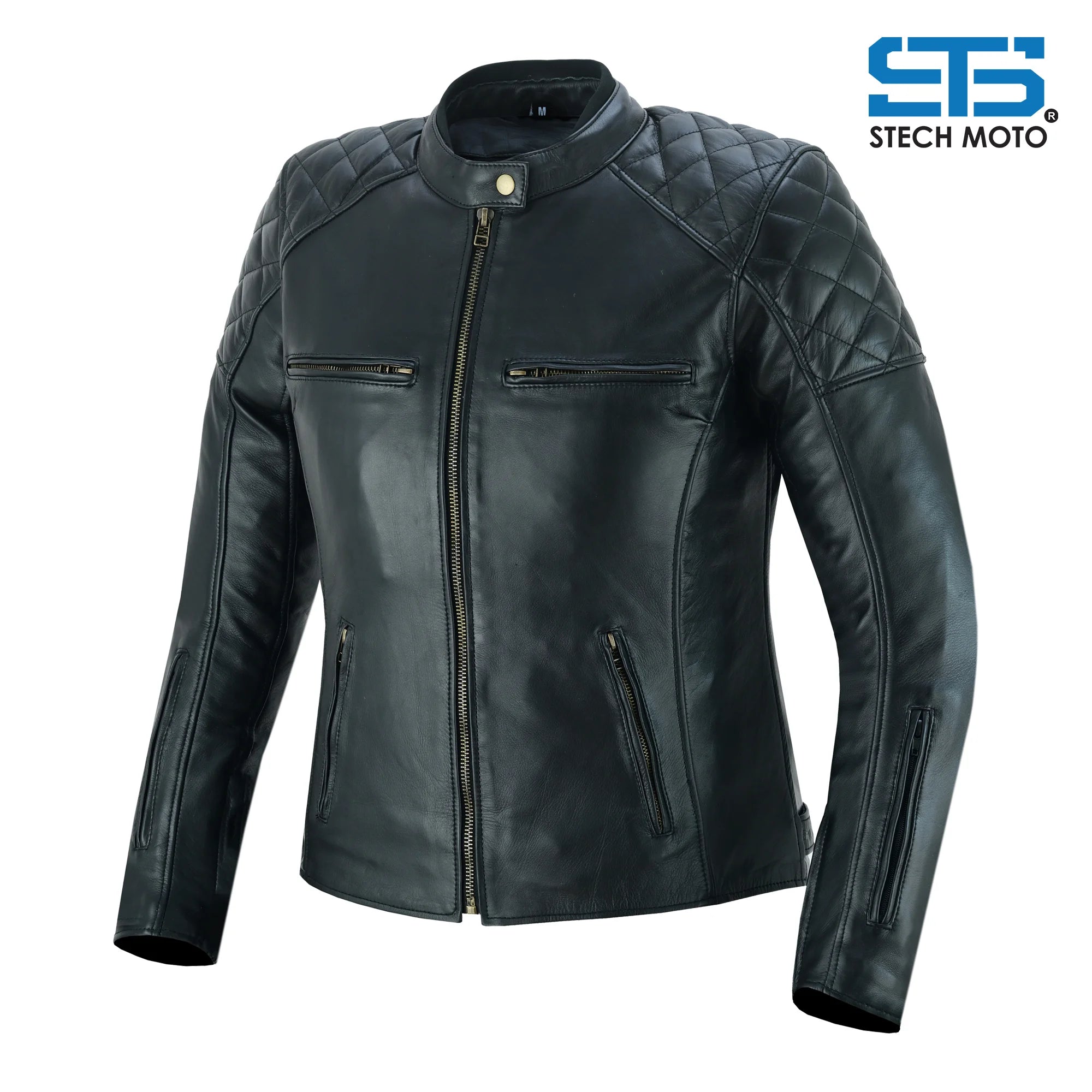 Moto giacca in pelle da donna S-tech ST 1710 Quintus custom e vintage cafe race