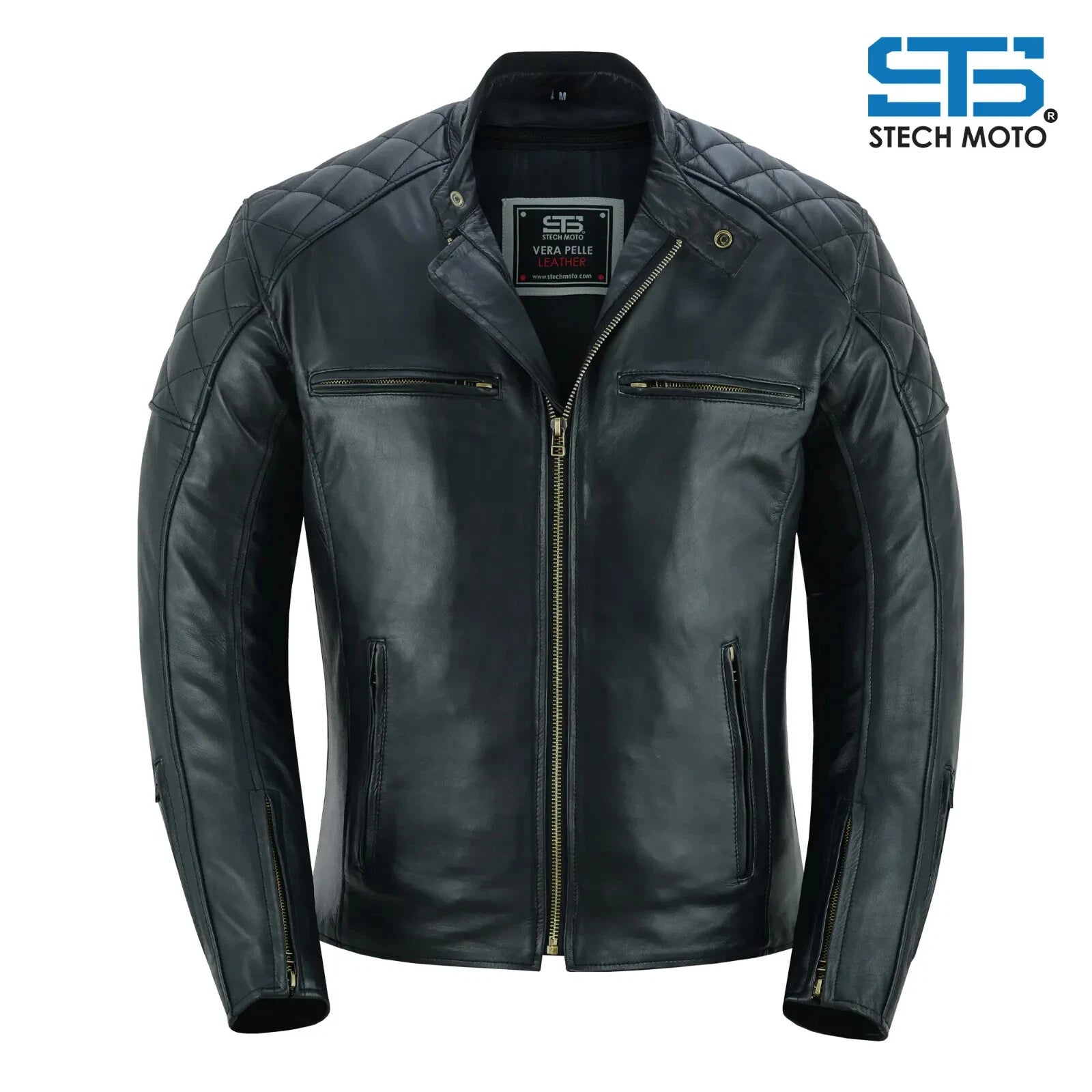 Moto giacca in Pelle Uomo Stechmoto ST-1710 Quintus Custom Vintage e Cafe Race