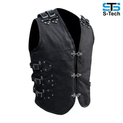 Moto Gilet in pelle Stechmoto ST 1100 FIBBIE-BZM Vintage Custom Café Race ST