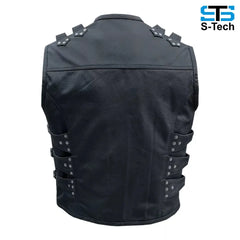 Moto Gilet in pelle Stechmoto ST 1100 FIBBIE-BZM Vintage Custom Café Race ST