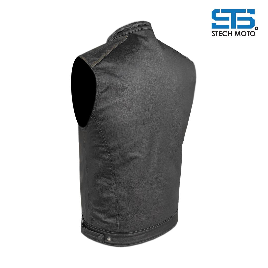 Moto Gilet in pelle Stechmoto ST 1190 BZM Vintage Custom & Café Race ST