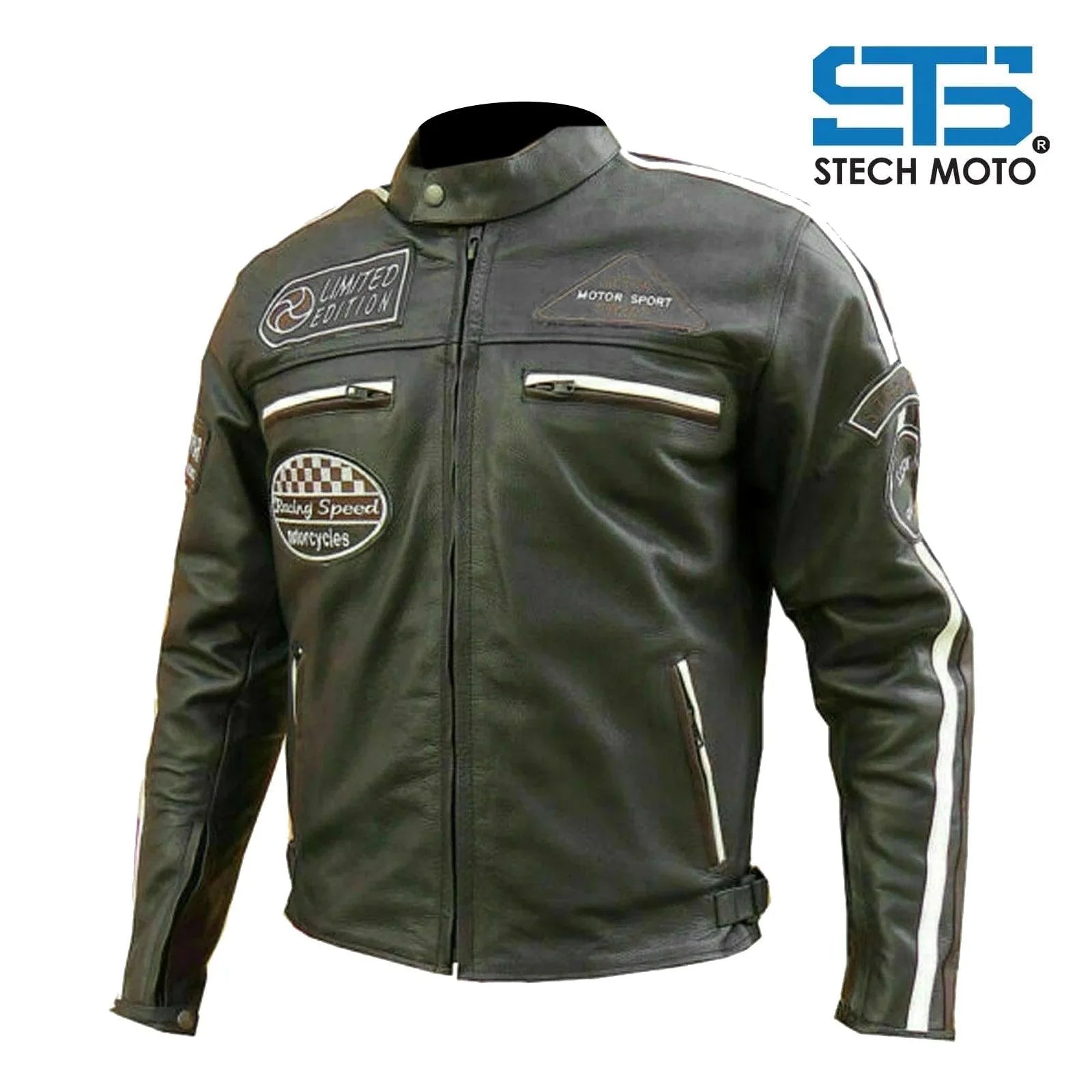 Giubbotto Moto in pelle da Uomo Stechmoto ST 1735 Vintage Custom & Café Race - Am Moto-Abbigliamento Moto