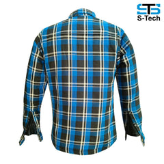 Moto camicia contone-flanella da uomo con aramid e protezione CE livello-1