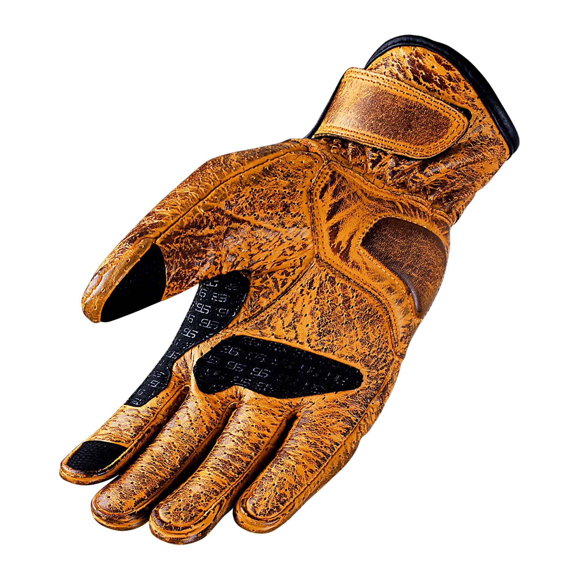 Moto guanti in Pelle S-tech ST 1720 Domino AIR Vintag Custom Café Race