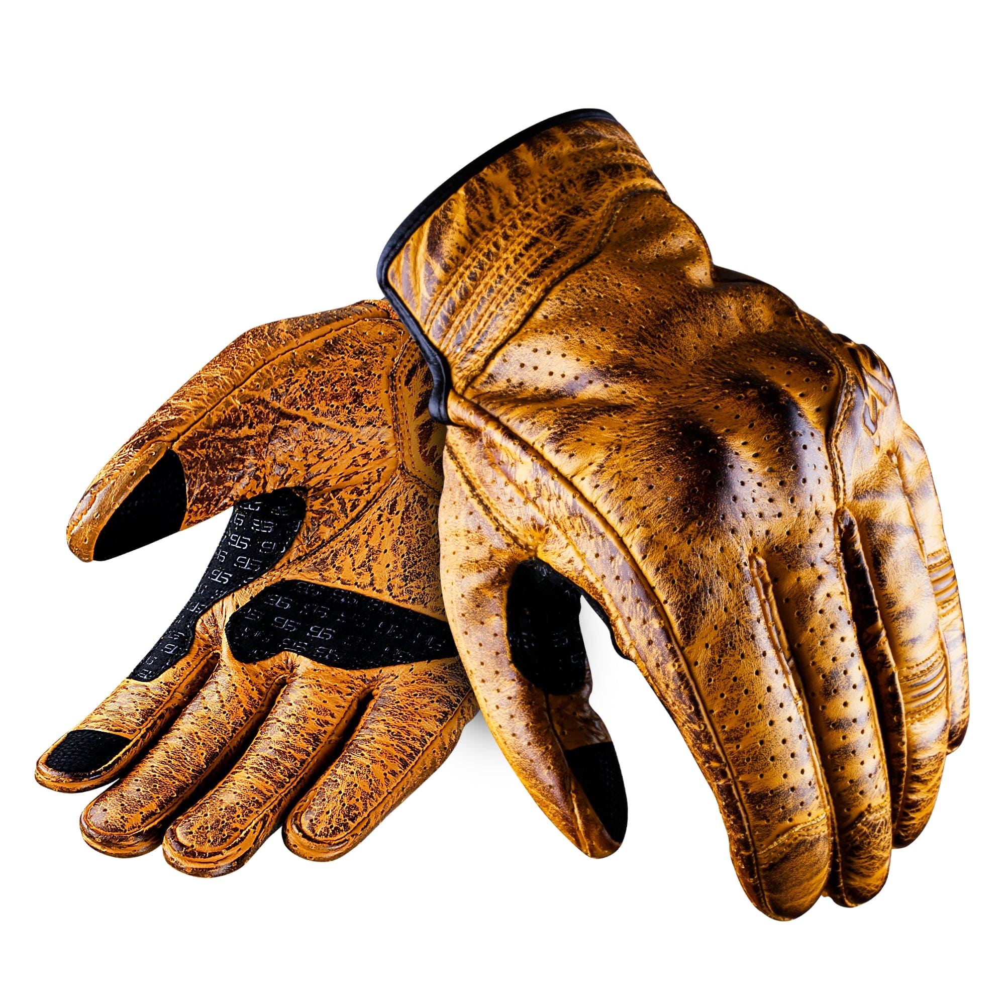 Guanti da Moto Pelle estivo Stechmoto ST 1720 Domino AIR Vintage Custom e Café Race ST