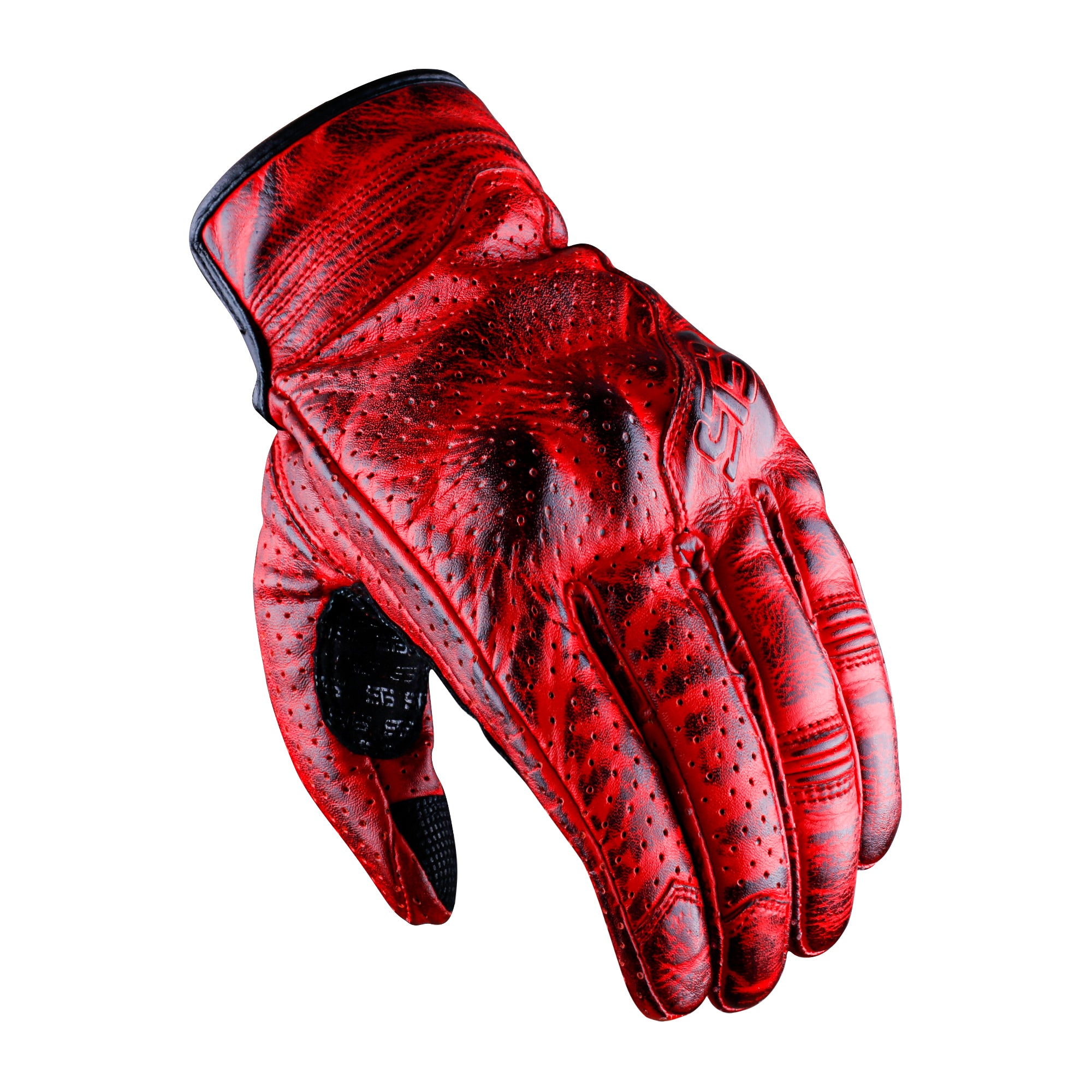 Moto guanti in Pelle S-tech ST 1720 Domino AIR Vintag Custom Café Race