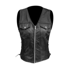 Gilet Moto in pelle donna Stechmoto ST 1206 ZXP Vintage Custom & Café Race ST