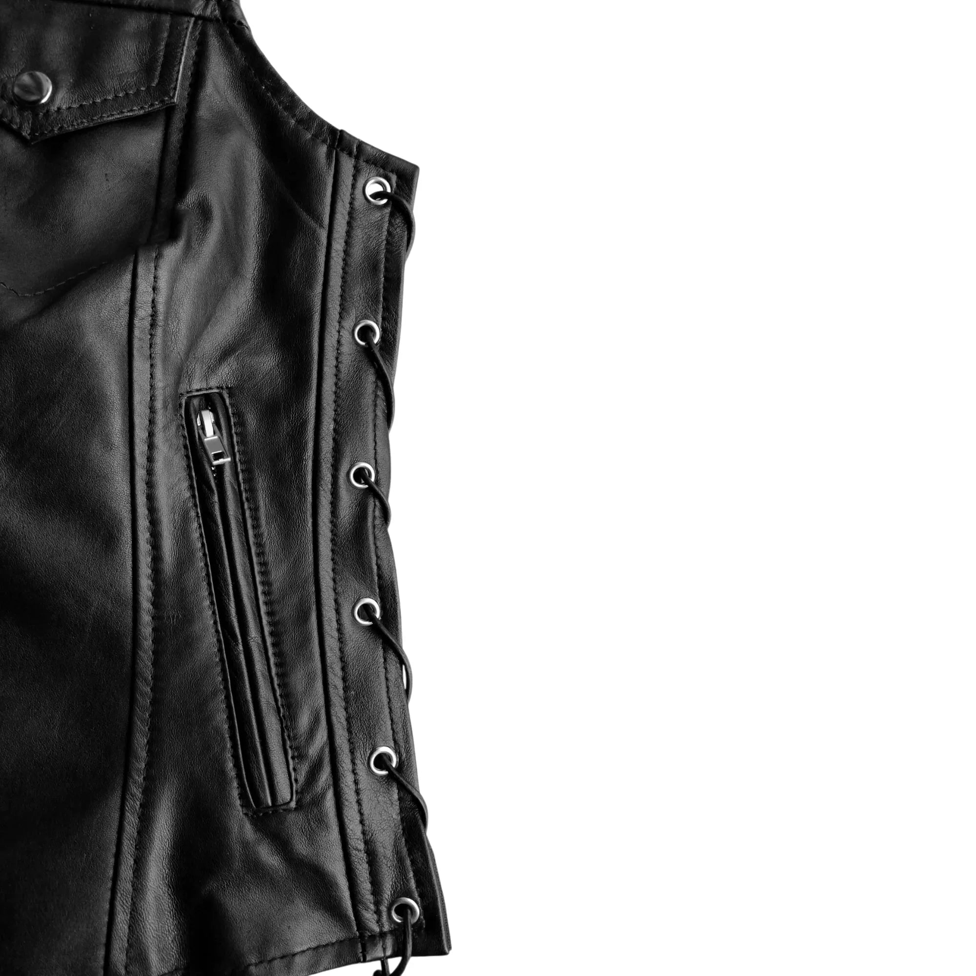 Gilet Moto in pelle donna Stechmoto ST 1206 ZXP Vintage Custom & Café Race ST