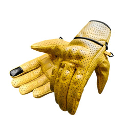 Guanti da moto in Pelle Stechmoto ST 1710 AIR NRN Vintage Custom e Café Race ST