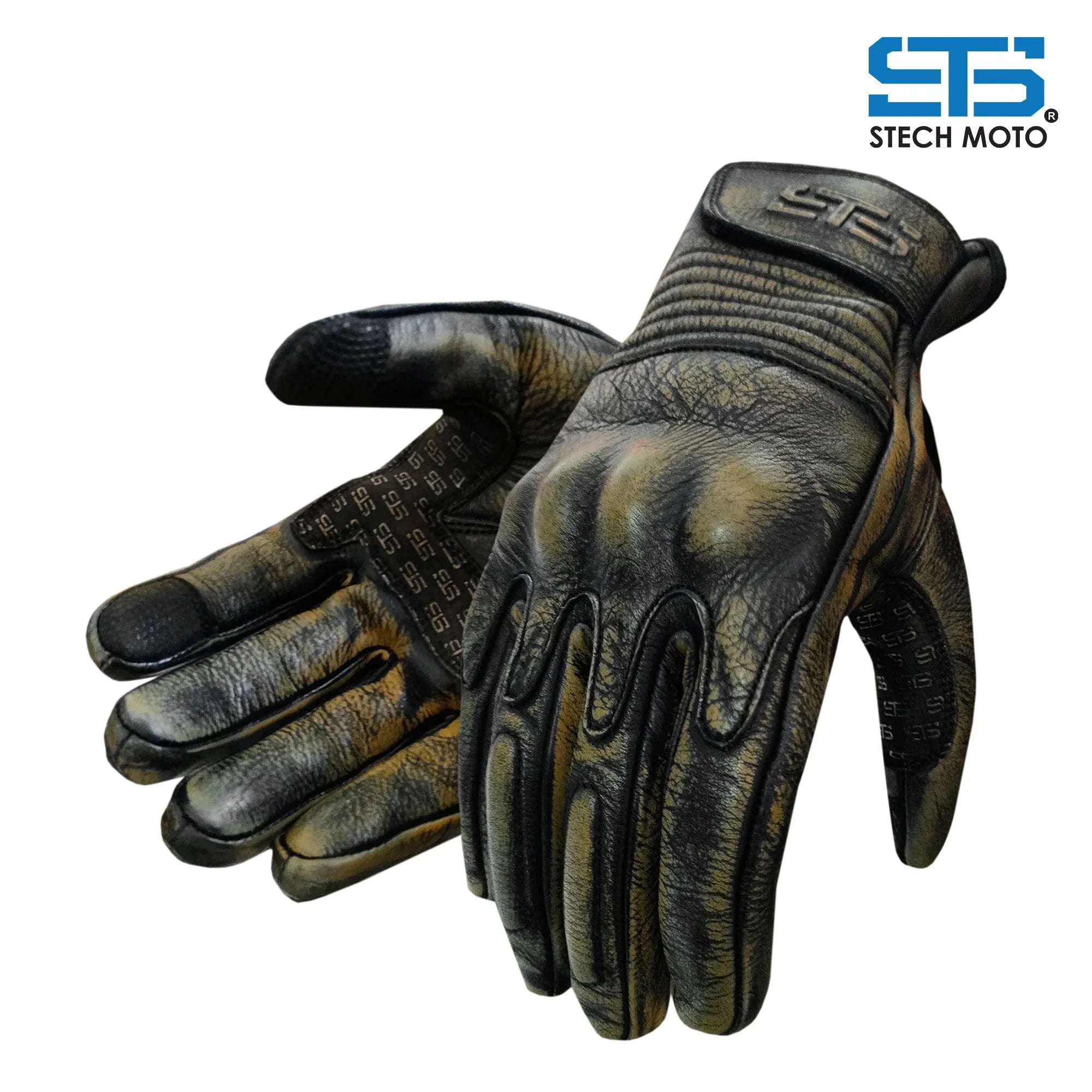 Guanti da Moto Pelle Stechmoto ST 1715 Neo-Phill  Café Race Custom e Vintaggio