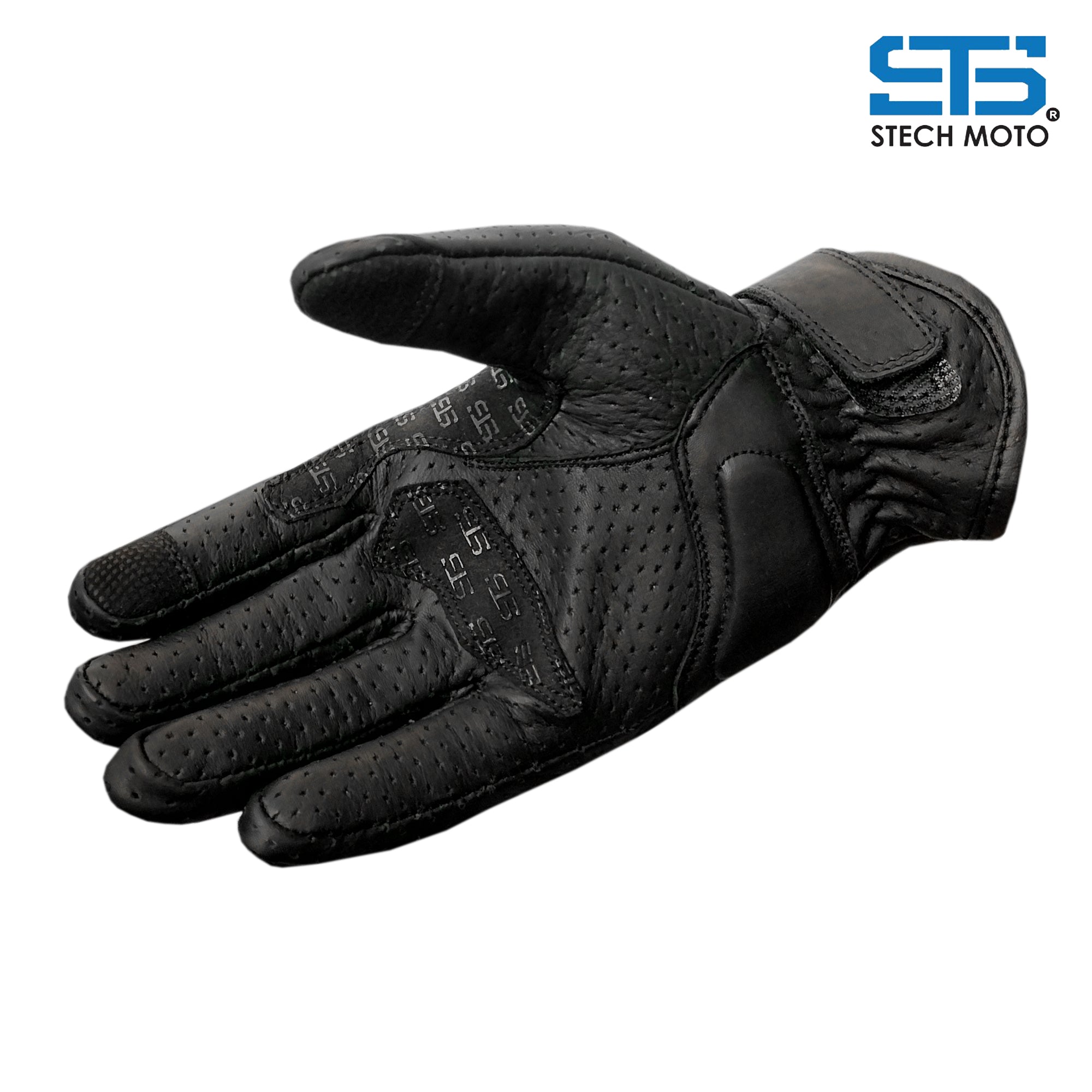 Moto guanti in Pelle S-tech ST 1720 Domino AIR Vintag Custom Café Race