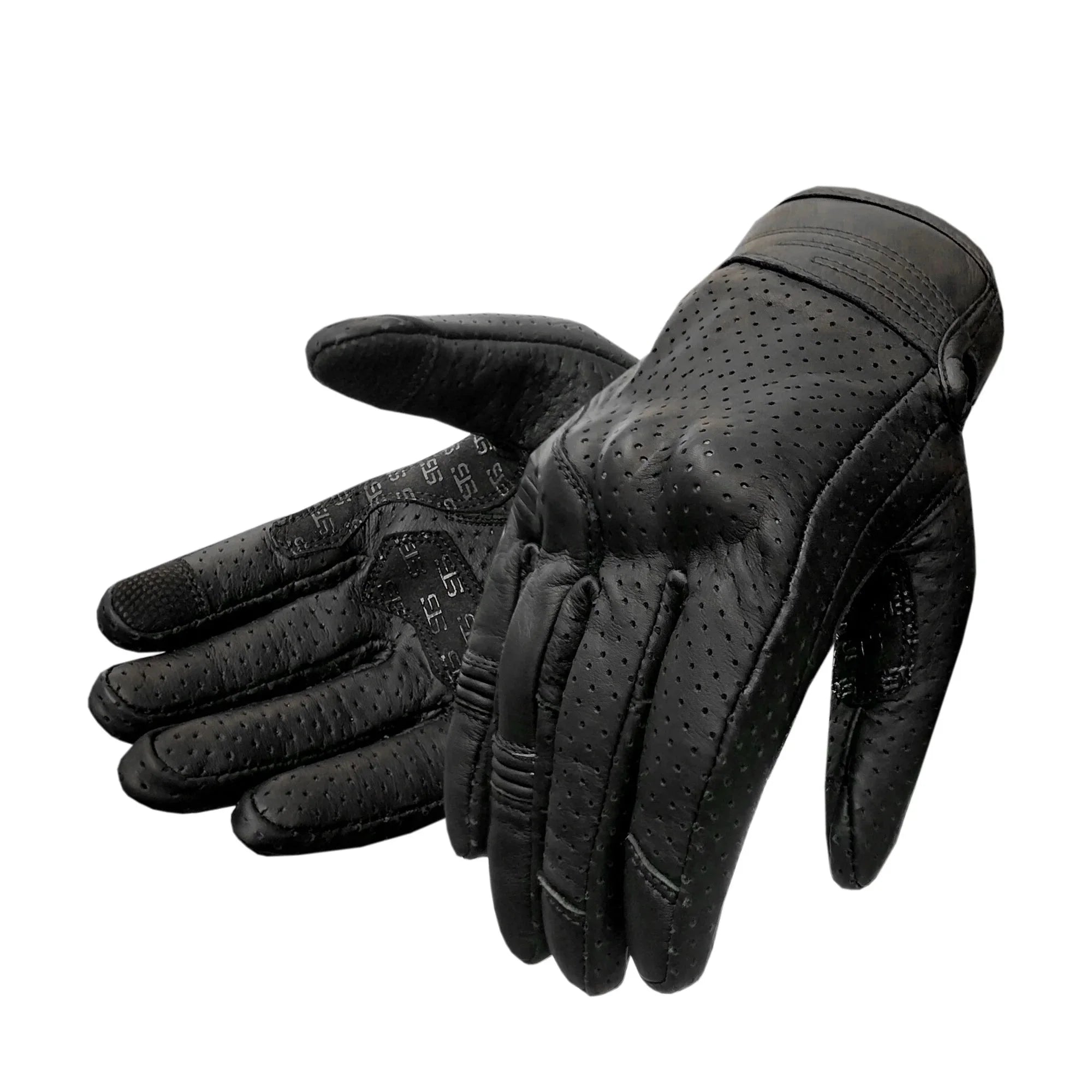 Moto Guanti estivo in Pelle Stechmoto ST 1720 Domino AIR Vintage Custom e Café Race ST