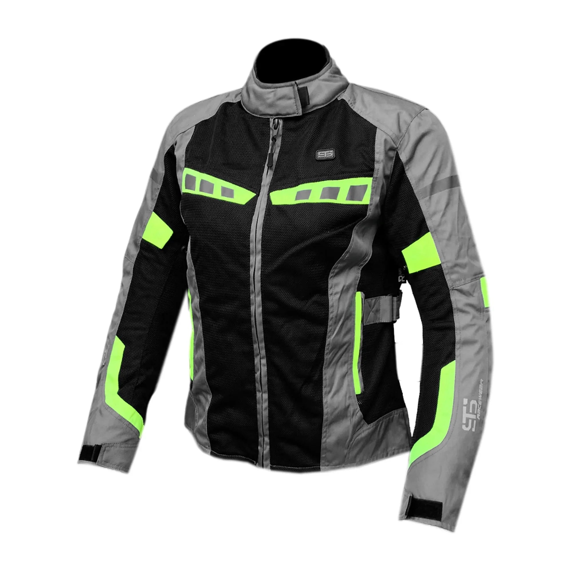 Moto Giubbotto estivo in tessuto Stechmoto ST 851 AIR H2Out 2 Strati Grigio-Nero-Flu/Giallo ST