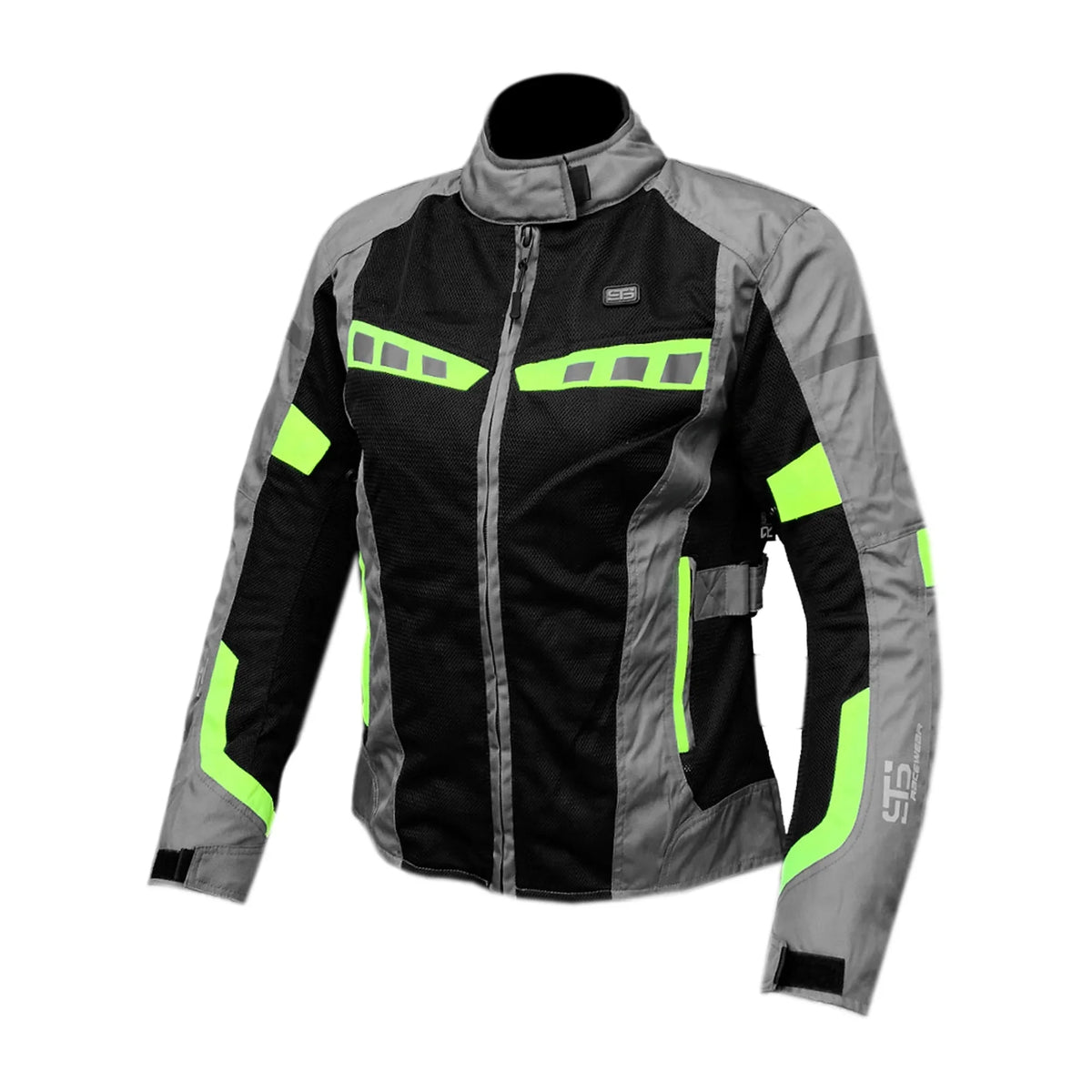 Moto Giubbotto estivo in tessuto Stechmoto ST 851 AIR H2Out 2 Strati Grigio-Nero-Flu/Giallo ST