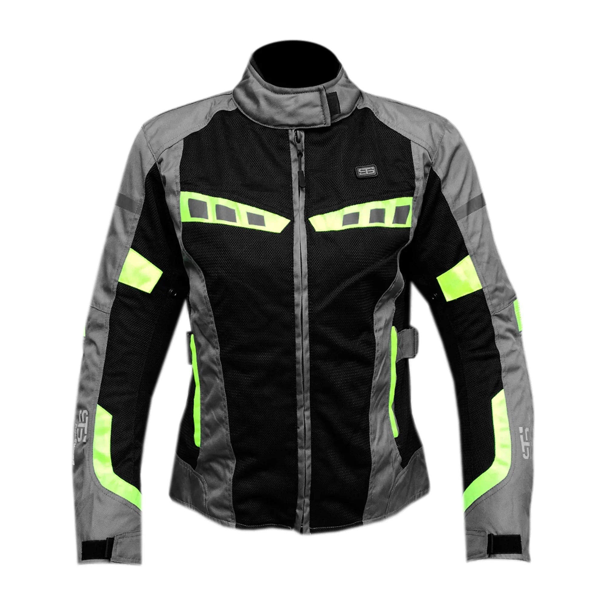 Moto Giubbotto estivo in tessuto Stechmoto ST 851 AIR H2Out 2 Strati Grigio-Nero-Flu/Giallo ST