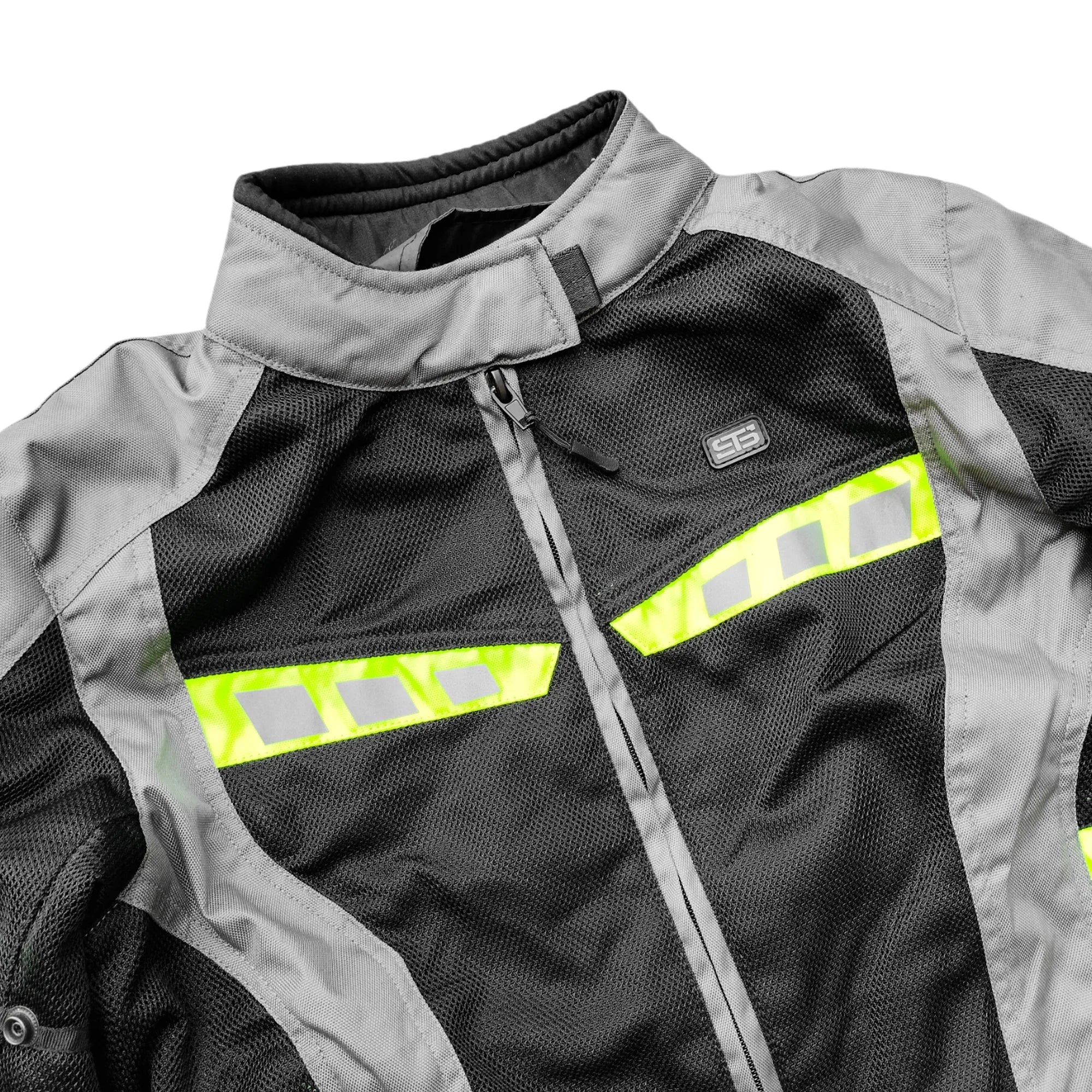 Moto Giubbotto estivo in tessuto Stechmoto ST 851 AIR H2Out 2 Strati Grigio-Nero-Flu/Giallo ST