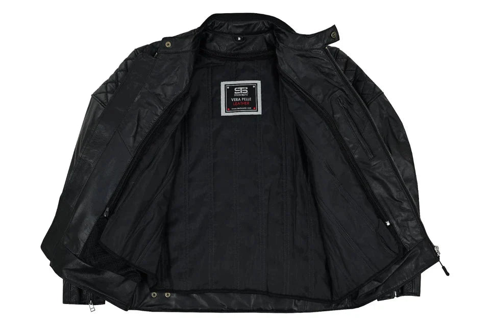 Moto giacca estivo in pelle uomo Stechmoto ST 1720 DOMINO AIR  Vintage Café Race ST