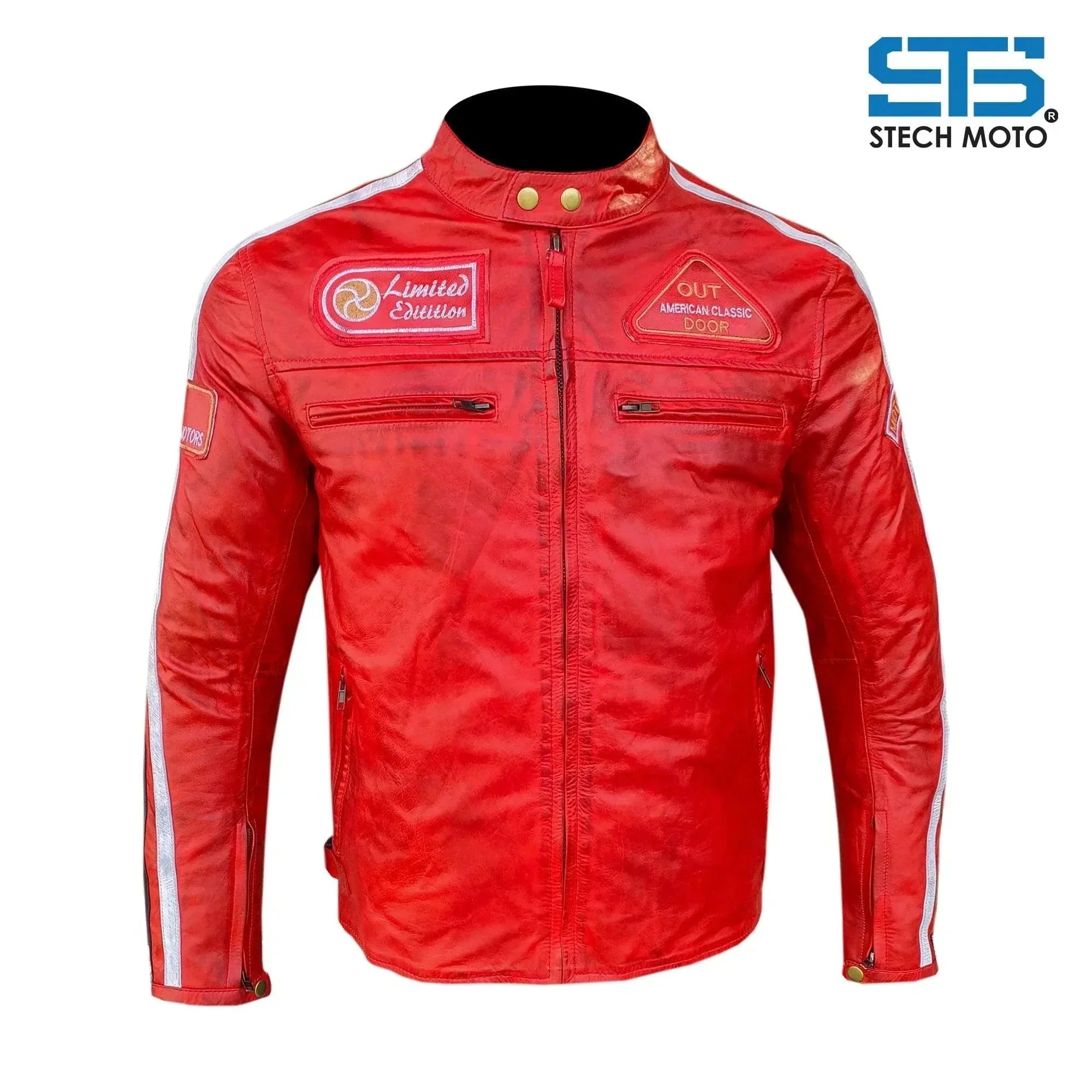 Giubbotto Moto in pelle da Uomo Stechmoto ST 1735 Vintage Custom & Café Race - Am Moto-Abbigliamento Moto