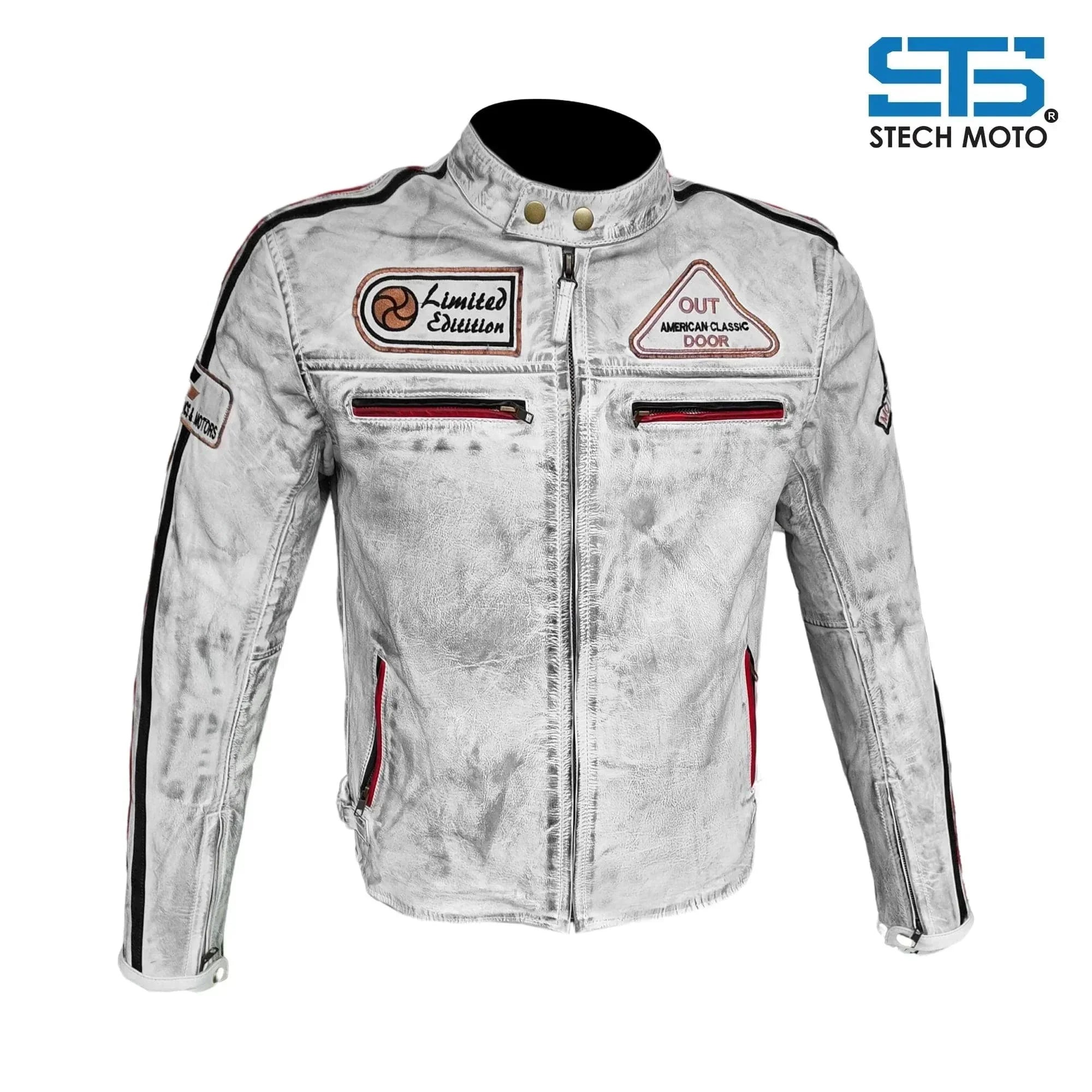 Giubbotto Moto in pelle da Uomo Stechmoto ST 1735 Vintage Custom & Café Race - Am Moto-Abbigliamento Moto