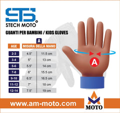 Moto Guanti in Pelle da bambino Stechmoto ST 1840 BZM Hawk Urbani Off-Road ST
