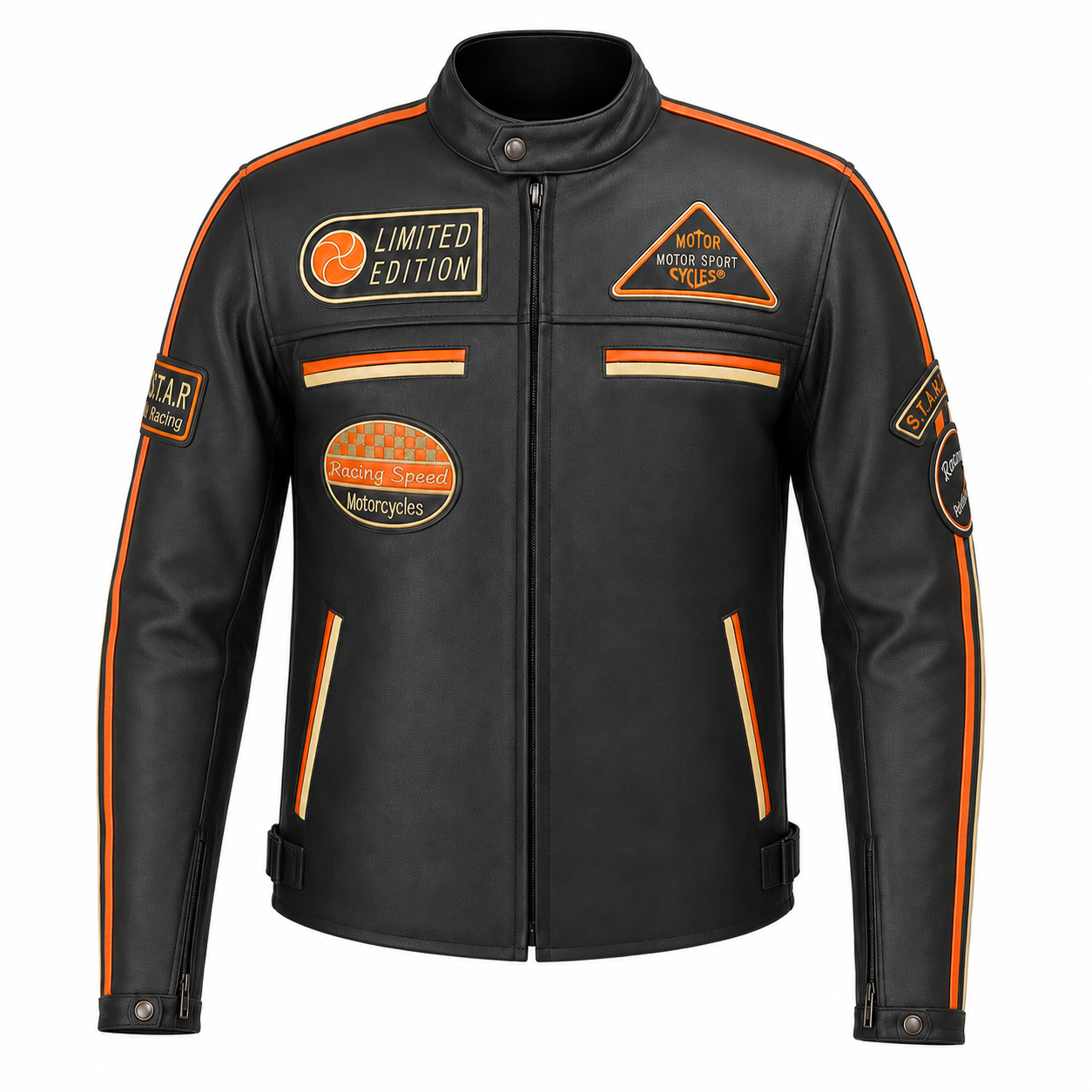 S-tech 1735 moto giubbotto di pelle Vintage Custom & Café Race