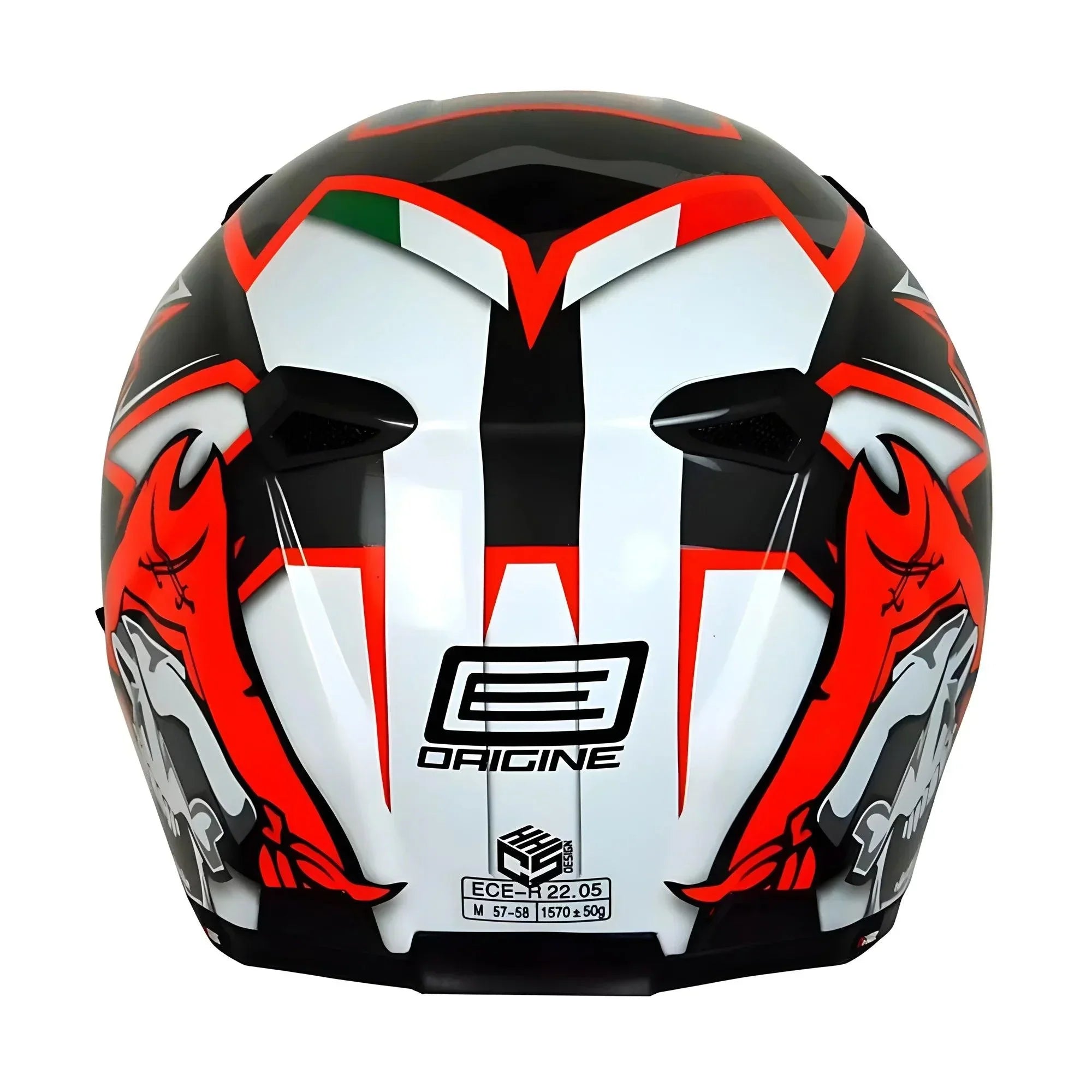 Casco Moto Integrale in Fibra Origine ST Race Nero-Bianco-Rosso - Am Moto-Abbigliamento Moto