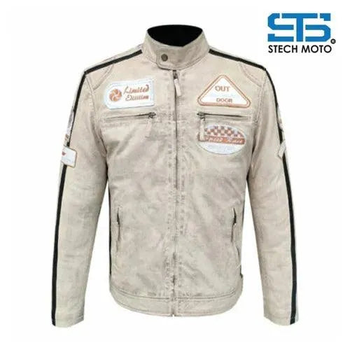 Giacca in pelle da Uomo Stechmoto ST 1510 Vintage Custom & Café Race - Am Moto-Abbigliamento Moto