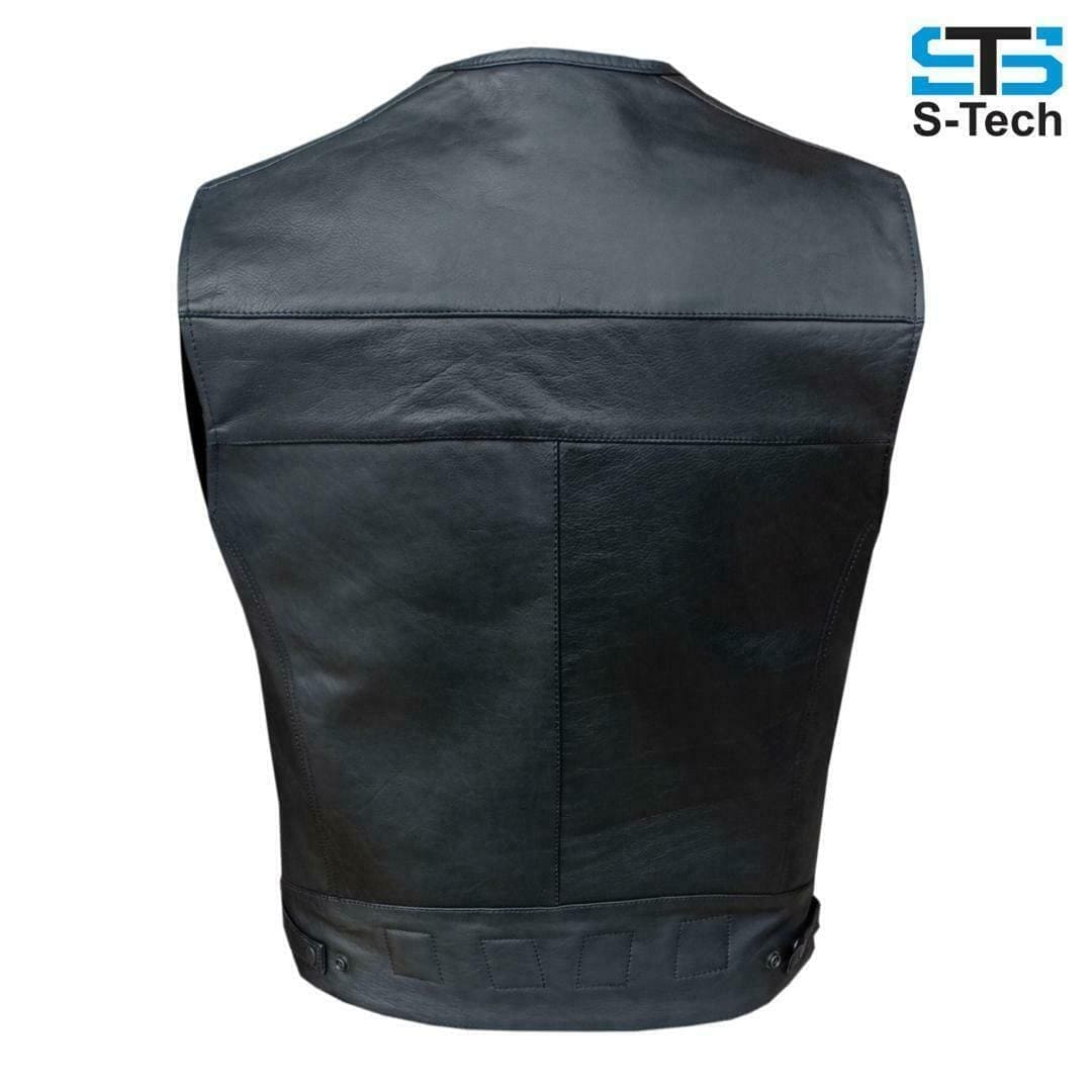 Gilet Moto in pelle da Uomo Stechmoto ST 1180 PW Vintage Custom & Café Race - Am Moto-Abbigliamento Moto