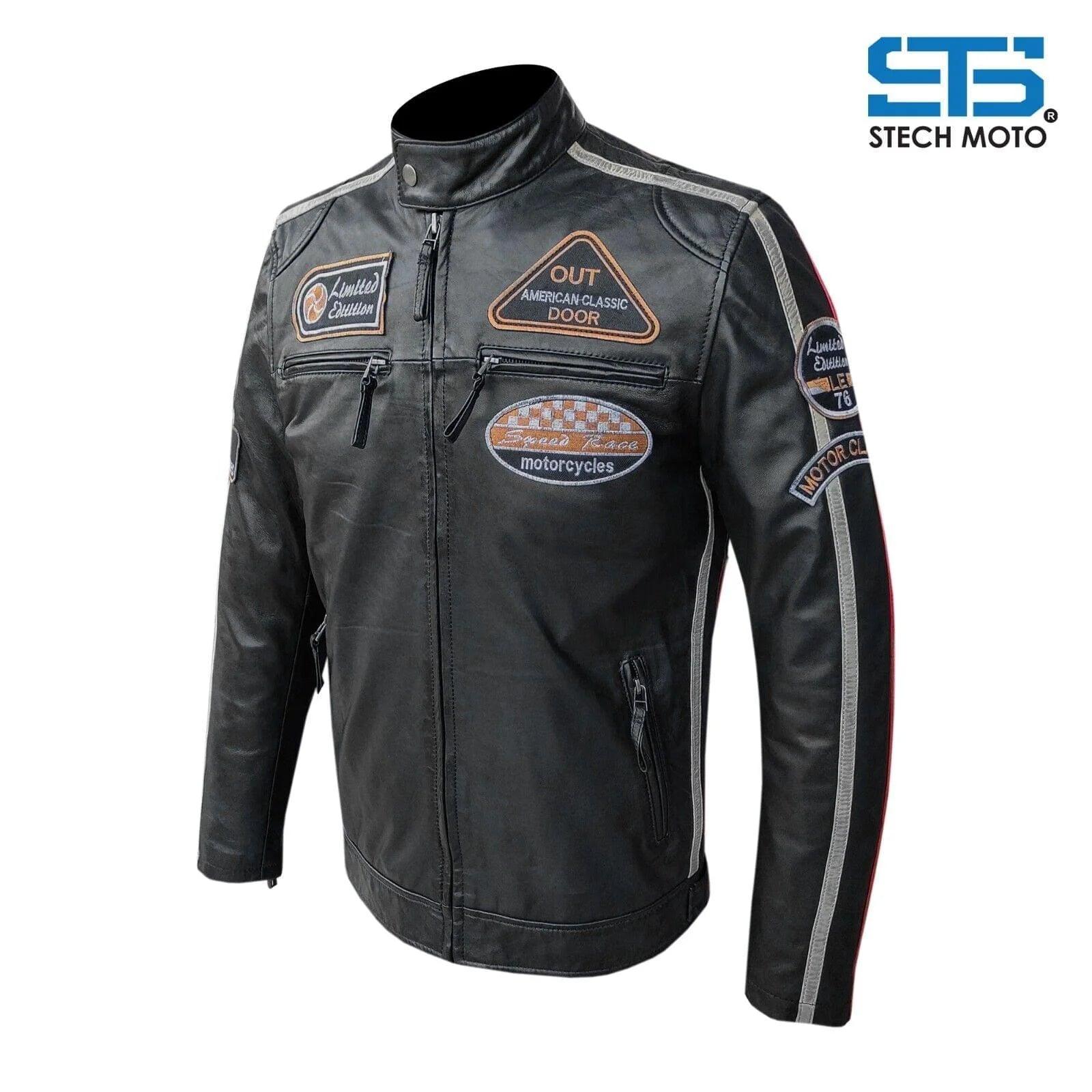 Giubbotto in pelle da Uomo Stechmoto ST 1510 Custom Vintage & Café Race - Am Moto-Abbigliamento Moto