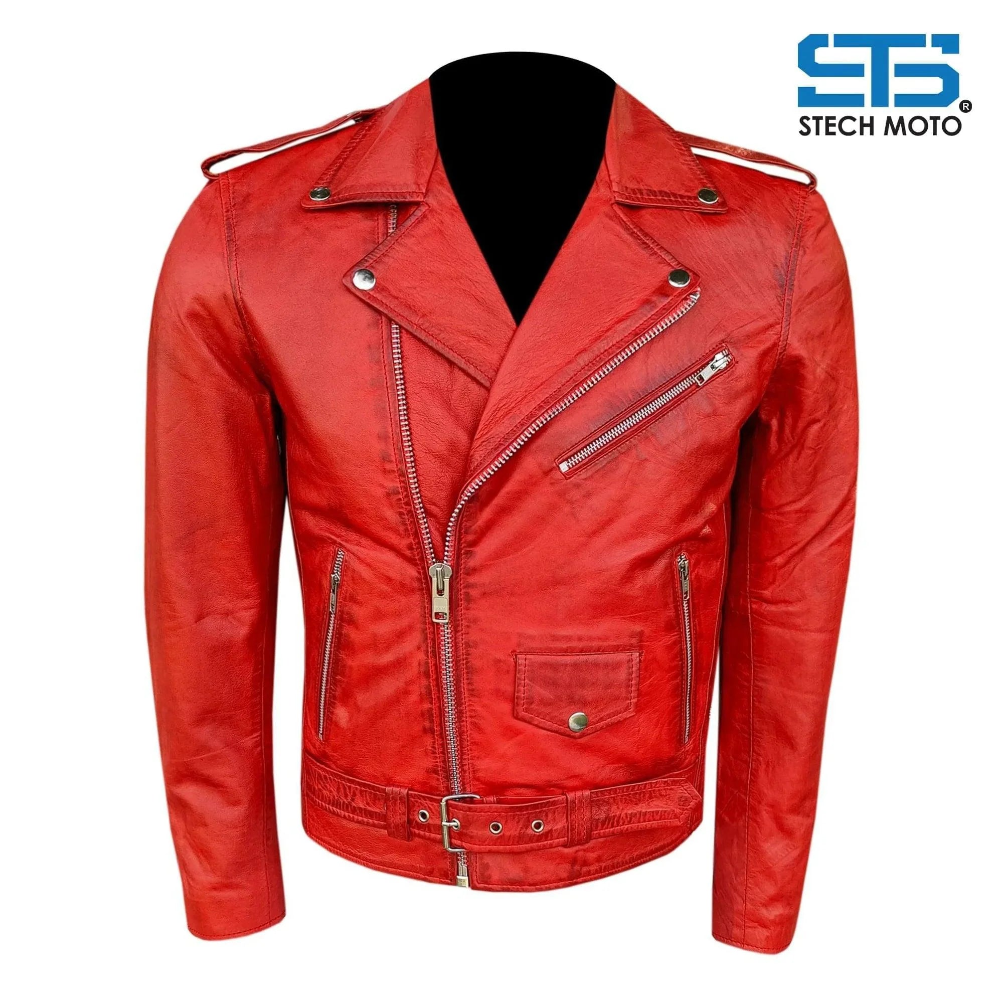 Giubbotto in pelle da Uomo Stechmoto ST 1530 Brando Vintage Custom & Café Race - Am Moto-Abbigliamento Moto