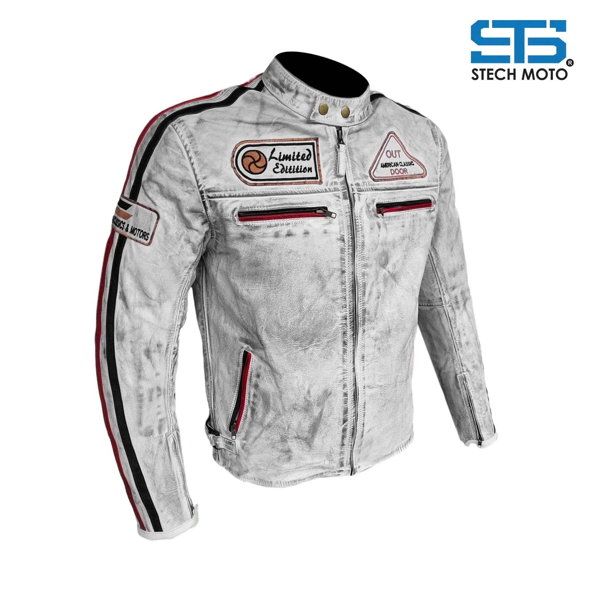 Giubbotto Moto in pelle da Uomo Stechmoto ST 1735 Vintage Custom & Café Race - Am Moto-Abbigliamento Moto