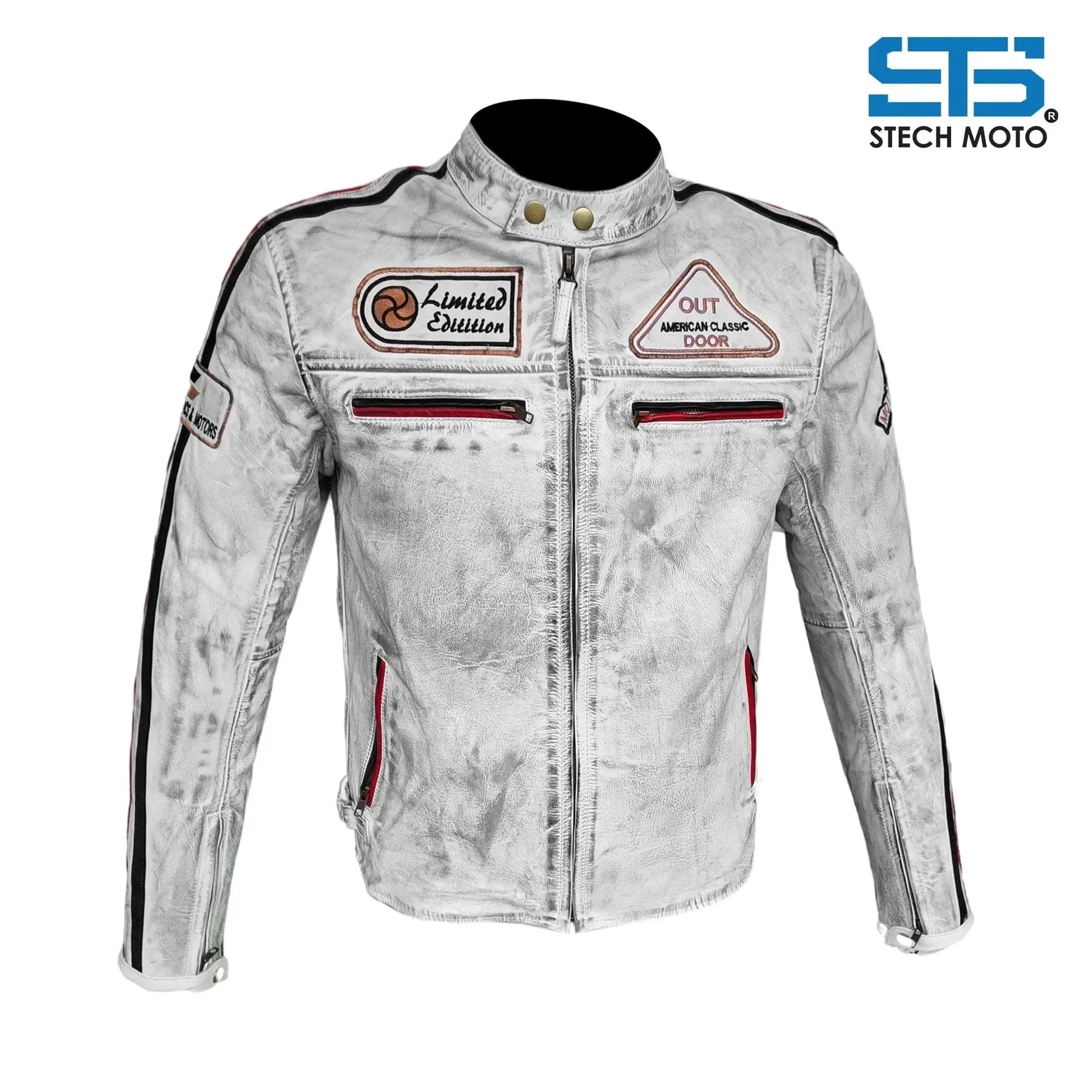 Giubbotto Moto in pelle da Uomo Stechmoto ST 1735 Vintage Custom & Café Race - Am Moto-Abbigliamento Moto